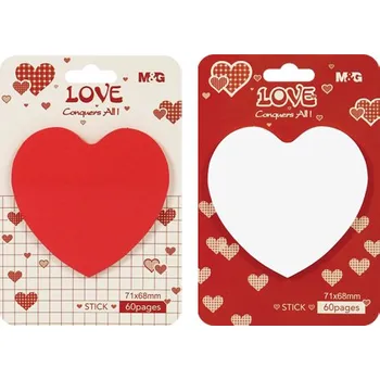 Samolepící bloček Blok lep. M & G Love 71 x 68 mm - 60 listů, mix / 1ks