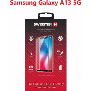 Sklo Swissten Full Glue, Color Frame, Case Friendly Pro Samsung A136 Galaxy A13 5G Černé