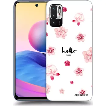 Pouzdro na mobilní telefon Picasee silikonový průhledný obal pro Xiaomi Redmi Note 10 5G - Hello there