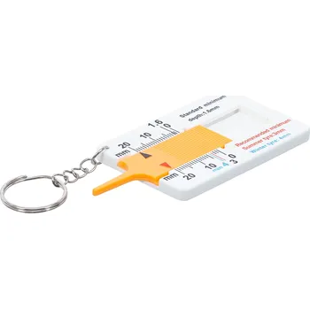 Sada nářadí BGS Diy BGS80726, Měřič hloubky dezénu s přívěskem na klíče 0-20 mm