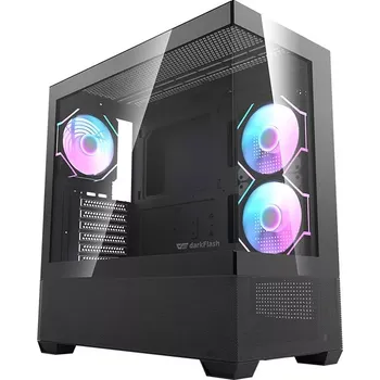 PC skříň Darkflash DS900 AIR black + 7 fans ARGB