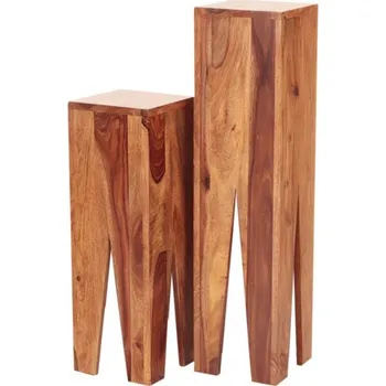 Konferenční stolek Indický nábytek - Odkládací stolky Kali sada 2 ks z indického masivu palisandr Only stain