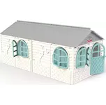 Dětský zahradní domeček XXL šedo-bílo-zelený