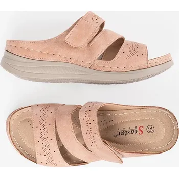 Dámské žabky Seastar Módní dámské nazouváky růžové na klínku 37