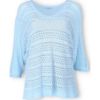 Dámská tunika Přízový svetřík 3/4 rukáv 6040 barva: modrá světlá