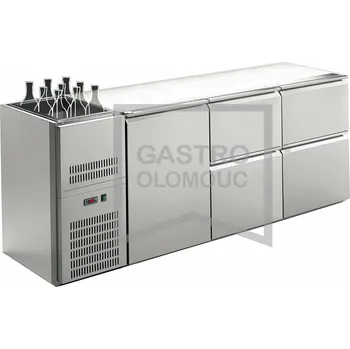 OEM international Stůl chladící barový REGS 306E (3sekce/délka2150mm) s chlazenou vanou na nápoje Varianta: Stůl chladící barový REGS 306E (3sekce/délka2150mm) s chlazenou vanou na nápoje