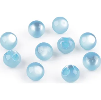 Knoflík Perla k našití / knoflík kočičí oko Ø11 mm, barva 3 modrá světlá