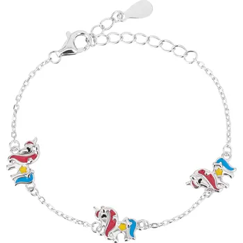 Náušnice NUBIS® Dětský stříbrný náramek s jednorožci - DN-0091