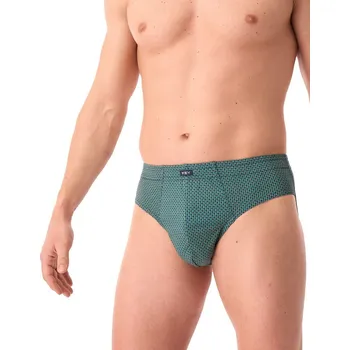 Slipy Pánské zelené slipy Key s širokým bokem, zelená 4XL i384_12233951