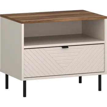 Noční stolek Noční stolek Evo - Mebelbos kašmír / dub Castello 63.7x52 cm