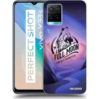 Pouzdro na mobilní telefon Picasee silikonový černý obal pro Vivo Y33s - Vlk