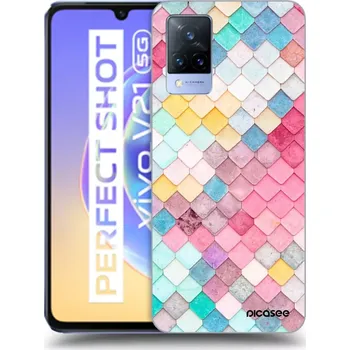 Pouzdro na mobilní telefon Picasee silikonový průhledný obal pro Vivo V21 5G - Barevná střecha