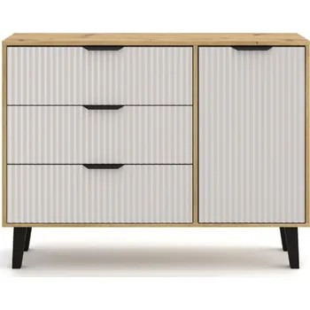 Komoda Komoda Borg Duo se 3 zásuvkami - Mebelbos Světlý dub 110x81.4 cm