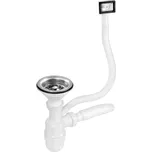Aqualine Dřezový sifon, včetně pilety, bílá NDAQ210