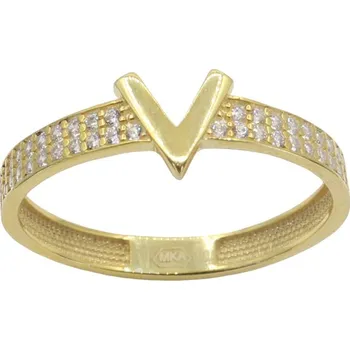 Prsten Zlatý prsten se zirkony AZ2574, vel. 56, 1.25 g (585/1000)