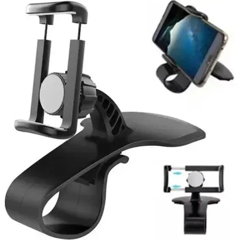 Univerzální držák telefonu do auta s klipem 360° otočný Držák na palubní desku i zpětné zrcátko Kompatibilní s většinou mobilů