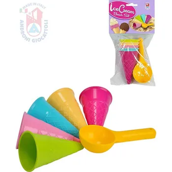 Hračka na písek ANDRONI Zmrzlina pískový set formička zmrzlinový kornout 5ks + naběračka | 21