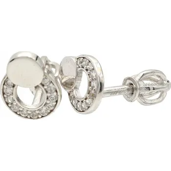 Náušnice Zlaté náušnice se zirkony PZE152W (585/1000) 1.35 g