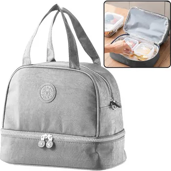 Outdoorové zavazadlo LEAN Termoizolační snídaňová taška s nastavitelným páskem stříbrná 27 cm