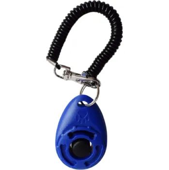 Obojek pro psa Trenér pro výcvik psů a koček Tlačítko se zvukem Nastavitelný řemínek Klíčenka Pomůcka pro domácí mazlíčky Přenosný výcvikový nástroj modrá
