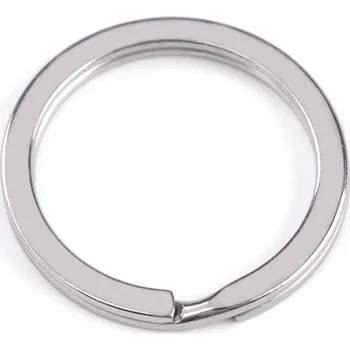 Kroužek na klíče z chirurgické oceli Ø25; 28; 32 mm plochý, malé, 1 (25 mm) nikl