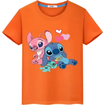 Dívčí tričko Dětské tričko s potiskem Lilo & Stitch (vel. od 2 do 14 let) - různé barvy Barva: Oranžová, Velikost: 150