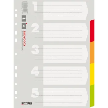 Rozdružovač A4 1x5 barev, kartonový, Office