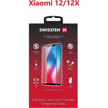 Sklo Swissten Full Glue, Color Frame, Case Friendly Pro Xiaomi 12/12X Černé
