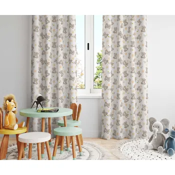 Dekorativní polštářek Orbytex Dětský zatemňovací závěs hotový - Méďa a ptáček Rozměry: povláček na polštářek 40x40 na zip (bez výplně)