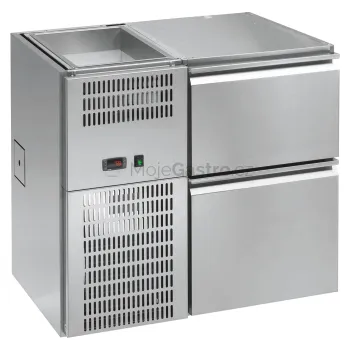 Stůl chladící barový REGS 102E (1sekce/ délka 990mm) s chlazenou vanou na nápoje