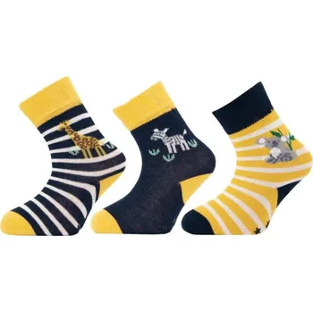 Dětské ponožky s ABS ŽIRAFA, ZEBRA, KOALA NOVIA 1518 | 3 páry Velikost: 14-15 (21-23)