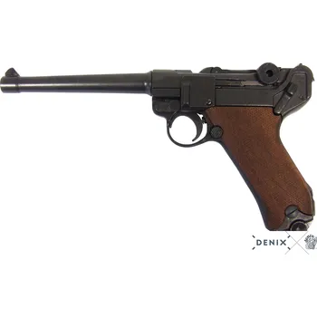 Sběratelství Denix replika pistole Parabellum Luger P08 Long, dřevo, Německo 1898