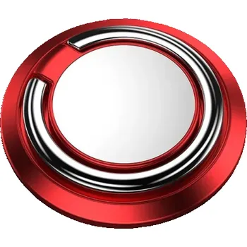 Otočný držák na mobil s kroužkem na prst Samolepka na zadní stranu telefonu Magnetický prvek 360° Rotace Držák na tablet červená