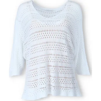 Dámská tunika Přízový svetřík 3/4 rukáv 6040 barva: bílá