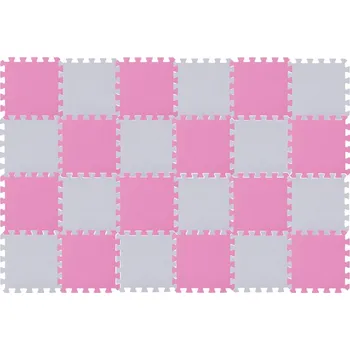 Hračka pro kojence Rialto Baby Hrací podložka puzzle Pink Light Gray 180x120cm