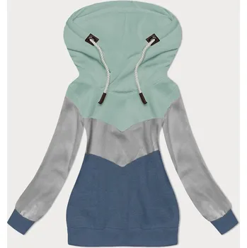 Dámská mikina Mátovo-šedo-modrá dámská mikina s kapucí 6&8 Fashion, odstíny zelené XXL (44) i392_23883-48