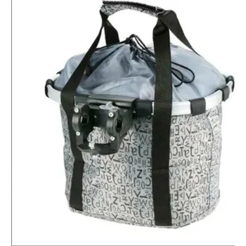 Cyklosvítilna Skládací závěsný košík na kolo 36×25×24 cm Brašna na řídítka Nosnost 5 kg Přední taška na kolo pro nákup a přepravu věcí Lehká konstrukce šedá
