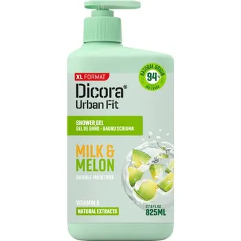 Koupelová kosmetika Dicora Urban Fit vitamin A Milk & Melon sprchgový gel mléko & meloun 825 ml