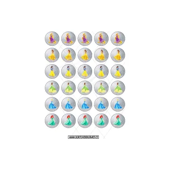 Jedlá dekorace na dort PRINCEZNY kolečka, VARIANTA Jedlý papír 576