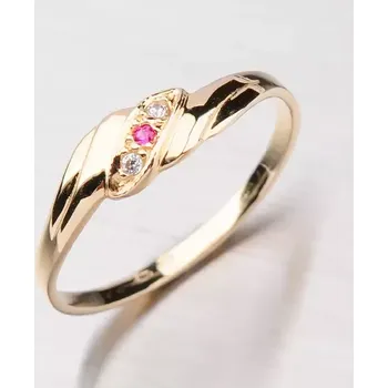 Prsten Dámský prsten žluté zlato 585 zirkon 451-0501-04 velikost 57