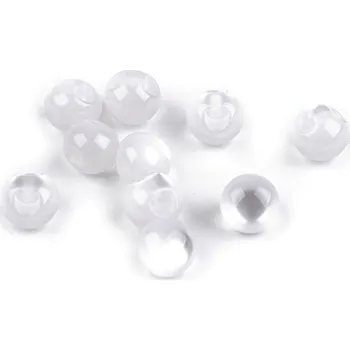 Knoflík Perla k našití / knoflík kočičí oko Ø10 mm, malé, 1 bílá mléčná