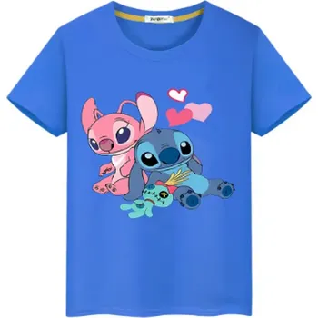 Dětské tričko s potiskem Lilo & Stitch (vel. od 2 do 14 let) - různé barvy Barva: modrá, Velikost: 120