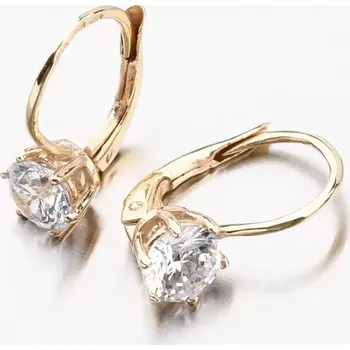 Náušnice Dámské náušnice žluté zlato 585 zirkon - korunky 663P-120658