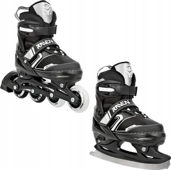 Kolečkové brusle Kolečkové brusle 2v1 Raven Helixi BLACK/GREY svítící kola LED Velikost bruslí: EU 38-42, Typ nože: Pánský (hokejový)
