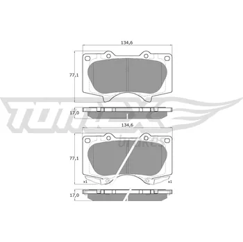 Brzdová destička Sada brzdových destiček, kotoučová brzda TOMEX Brakes TX 14-96