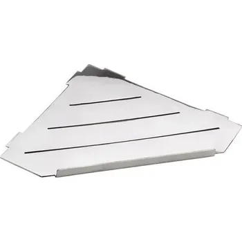 Drátěná police Bemeta Cytro polička do spár rohová, pětiúhelníková, s předním okrajem, 29,7x1,5x21 cm, nerez lesk