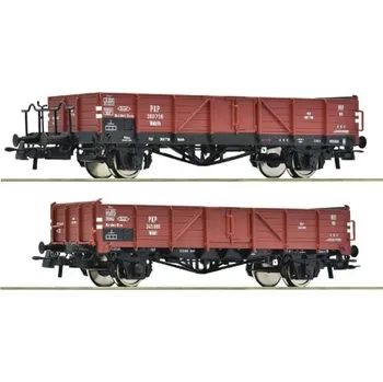 Modelová železnice H0 - set dvou otevřených nákladních vozů Wddt PKP ep.III