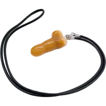 Přívěsek Aventurin oranžový Penis amulet pro plodnost, přívěsek přírodní kámen ručně broušený 3 cm, kámen štěstí a prosperity