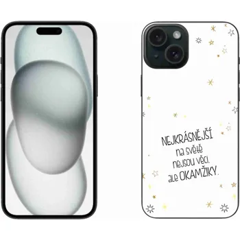 Pouzdro na mobilní telefon Gelový kryt mmCase na iPhone 15 Plus - citát 4 bílé pozadí