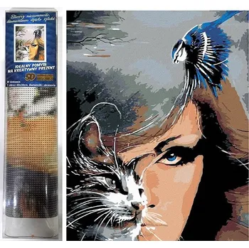 Diamantové malování NORIMPEX Kočičí pohled 30 × 40 cm